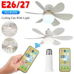 E26/27 Ceiling Fan With Light Remote Control For Dimming 30/40W 86V-265V Socket Living Room Study Household