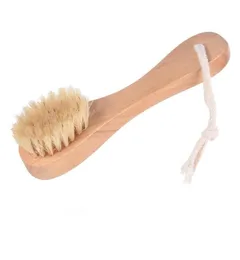 Bath Brushes Sponges Scrubbers Natural Boar Bristles Spa Facial Brush Face With Wood Handle Remove Black Dots Rub Nail Drop Deliv 3698692