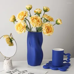 Vasos altos hidropônicos hidropônicos vaso vaso estético Planta vintage pequeno design ikebana rose floreros decoração de casa de luxo wk50hp