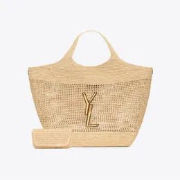Icare Maxi Tote Bag Designer Bag Women Luxury Handbag Raffias Hand-Embroideredストローバッグ高品質のビーチバッグ大容量トートショッピングバッグショルダーバッグVR