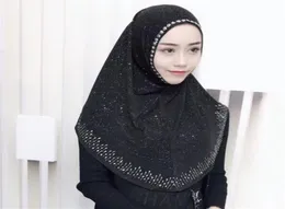 Muslim Headscarves Ready To Wear Hijab Instant Rhinestone Alamira Muslima Shawl Islamic Headband Headwarp 2012242533675