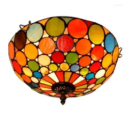 Ceiling Lights 30cm Antique Creative Bohemian Style Bar Tiffany Stained Glass Lamp Room El Decorative Panel Lighting
