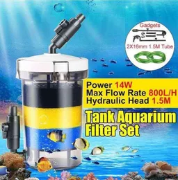 Transparent Aquarium Fish Tank Extern Canister Filter Super Quiet High Efficiency Bucket Outer Filtration System med Pump Y20094849077