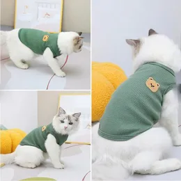 Abbigliamento per cani vestiaci per cagnolini per ragazzo cucciolo femmina waffle orso abbigliamento terno gatti sezione sottile traspirante