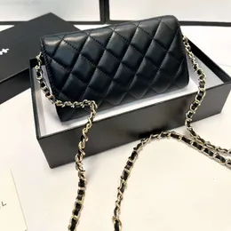 حقيبة اليدين جلدية مصممة حقيبة المرأة الكلاسيكية Lingge Womens Long Wallet Card Bag Caviar Leather Flip Busins ​​بطاقة الائتمان حامل الائتمان 3W6F