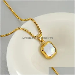 Pendant Necklaces New Titanium Steel Ins Style Necklace Net Red 18K Gold Stainless Light Luxury Natural Sand Men Women Drop Delivery J Dhjrn