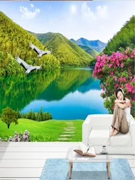 Rivers and Mountains 3D Landscape Wall Murals Mural 3D Wallpaper TV Vackdrop5248426の3D壁紙3D壁紙