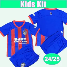 24 25 Johor Darul Tazim Kids Kit Soccer Jerseys Ramadhan Romel Nicolao Arif J. Muniz Bergson Home Football Shird短袖ユニフォーム