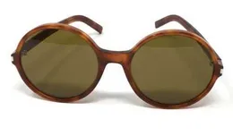 Klasyczna marka retro yoisill okulary przeciwsłoneczne błyszczące hawana 450 003 okrągły brązowy żółw zielony obiektyw