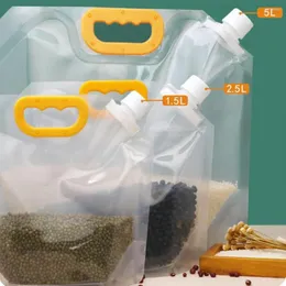 Worki do przechowywania praktyczne ziarno uszczelnione wylewka przezroczyste wygodne użycie opakowania żywności plastikowe do kuchni