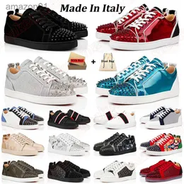 Röda botten skor 2024 män sneakers casual skor sula tillverkade i Italien plattform loafers vintage mens kvinnor spikar lowtop klippt låg plattaform bn7