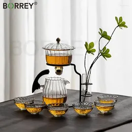 Полога наборам Borrey Glass Lazy Автоматическое антикальдирующее чайное набор