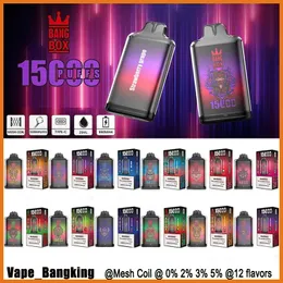 NY ORIGINAL BANG BOX 15000 PULDS Disponibla VAPE E Cigaretter 0% 2% 3% 5% PULD 15K 25 ML Förfylld POD 1,0HM MESH COIL 650MAH RECHAREBLEABLE BATTERY VAPER PEN 18000 9000 12000 12000