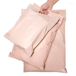 Gift Wrap Plastic 50pcs Self Transport Storage Mailing Bags Courier Apricot Bag Adhesive Seal Packaging Pouch Handheld Envelope