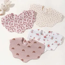 LT6Z BIBS BUK STRONY BABY CUTE BIB Stuff Feeding Chodle Bandana Baby Printing Dropper Typ Miękkie akcesoria D240513