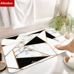 Badmatten Aiboduo Marmor Bodenmatte Geometrisches Muster Haus Home Dekoration Non-Rutsch Wohnzimmer Badezimmer Badeschiff Teppich für Schlafzimmer