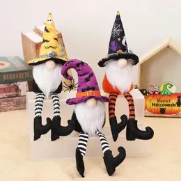 Figurki dekoracyjne Halloween Dekoracja pluszowa czapka czarownica karf gnome ozdoby lalki urocze kreskówka Długie nogawki dom