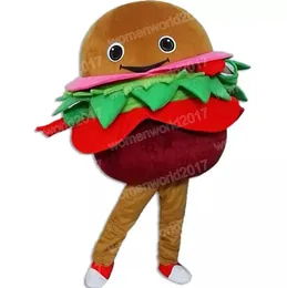 Performance Hamburger Mascot Costume Simulazione Caratteristica dei cartoni animati Abiti per adulti Abbigliamento unisex Birthday Christmas Carnival Fancy Dress