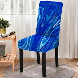 Chair Covers Marble Pattern Stretch Spandex Cover Dirt-proof Washable All Inclusive Dining Nordic Style Fundas Para Sillas