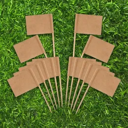 Posate usa e getta 100pcs/set eccellente bandiera stuzzicadente alimento affidabile elegante bandiere di etichette facili da usare con bastoncini di legno