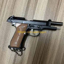 1:3 Scale Alloy M92 Pistol Mini Gun Metal Keychain M92 Pistol Keychain Fidget Toy PUBG Gun Toy Gift Pubg Decoration Toys Gifts for Boys Adult Collection Gifts