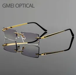 Gmei Optical Fashionable Frameless Titanium Alloy Glasses Plain Lenses Diamond Cutting Rimless None Diopters Eyeglasses7225517