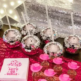 Decorazione per feste da 580 ml Glitter Disco Ball Drink Cup Cocktail Bachelorette Cocktail con cannucce per le Hawaii Birthday Matrimonio Sposa