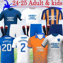 24 25 Rangers Maglie da calcio 2024 Shirt casalinga via Glasgow Colak Roofe Lundstram Hagi Barker Morelos Tavernier Kent Tillman 3 ° Football Man Kid Kit 16-XXL