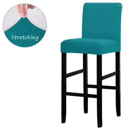 Krzesło okładki stały kolor Jacquard tkanin krótka tylna pokrywka wymienna fotela do mycia okładka el bar home wystrój domu