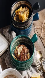 Akşam yemeği setleri Sıkıştırma ile Nordic Bowlhome Sofra Takımı Pişirme Kasesi Seramik Kişilik Fırın Özel Pişmiş Pirinç Plakası9586025
