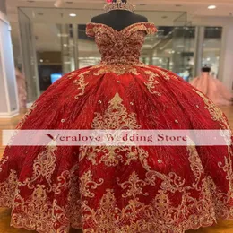 Charro Vestido de 15 A OS Red Quinceanera Dresses Lace Applique Speecin Mexican Sweet 16 Birthday Prom Gowns Real Images 302p