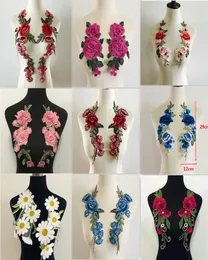 2pcsset Rose Blume Stickflächen Aufkleber für Kleidung Parches Para la Ropa Applique Stickereien Blumenflächen8643144