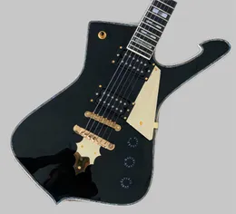 Edição personalizada de alta qualidade A guitarra elétrica de espelho de vidro de acrílico preto pode ser personalizado para grátis sh