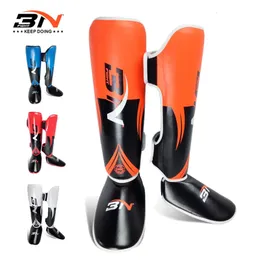 BN 1 Pair MMA Boxing Muay Thai Shin Guards Kickboxing Leg Support Shield Equipment Karate Ankle Foot Protection DEO 240509