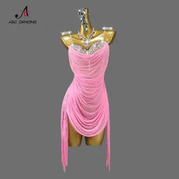 Сексуальный набор 2024 Новый латинский танцевальный костюм секс сцены Стандартный мяч Женский вечерний платье Спортивная одежда Q240511