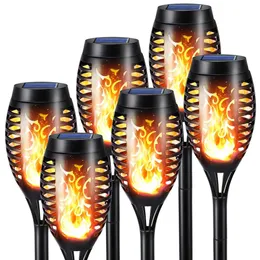 Toodour Solar Torch Flame Light, 6-teilige Set von blinkenden Flammen, wasserdichte Solarschiffleuchten Landschaftsbeleuchtung für Gärten, Rasenflächen, Innenhöfe und geeignet