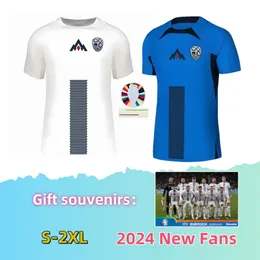 2024 Nya Slovenien fotbollströjor Sesko Home White Away Blue 2024 2025 Fotbollskläder Sweatshirt Tops Shirt