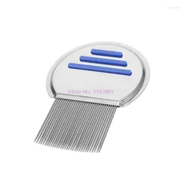 Hundkläder 100st Lice Comb Free Kids Hair Rid Headlice rostfritt stål Metalltänder Ta bort husdjurssuperdensitet