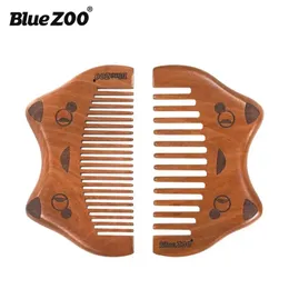 Blue Zoo Boutique Wood Comb Nanmu Portable Frisörskam Anti statisk söt katthuvudkam grossistanpassningsbar logotyp