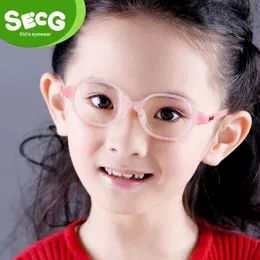 Okulary przeciwsłoneczne Secg marka dziecięce rama okulary optyczne krótkowzroczność dziewczęta i chłopców ultra miękkie dzieci rama poza zasięgiem widzenia okularów 2021 D240513