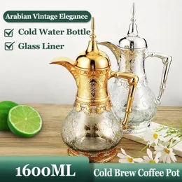 1.6L arabisk stil kaffekanna juice te vattenkokare vatten flaskor kalla bryggkrukor kök vintage kaffevaror tepare för familjeåterförening 240510