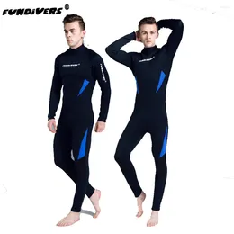 Kvinnors badkläder våtdräkt män full kropp dykning kostymer 3mm neopren baksida zip långärmad hud för simning snorkling surfrrotting