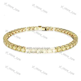 Swarovskis Bracelet Designer Jewels Original Quality Womens Single Row Full Diamond with Elements Crystal Simple and Meticulous 0381