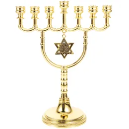 Kerzen Seven Candlestick Menorah Stand Desktop -Halter für Tischzentrum Jeorahs Chanukah Einkauf 240429