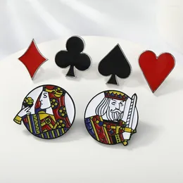 Broscher 100st poker poker stift märken emaljklubbar spader stift passar lapel broszka för kläder packpack metall broch brosch