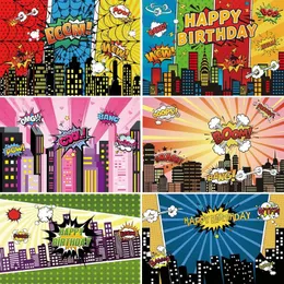 Party Decoration Superes Hero City Building Theme Backdrops Baby Shower Birthday Born Kids Portrait Banner Pography Background