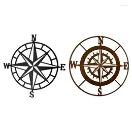 Decorative Figurines Metal Compass Wall Decor Hanging Pendant Decoration Rose Decal Vintage Sign Art For Household