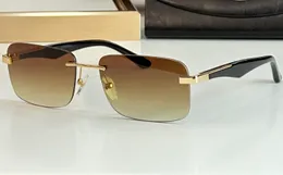 Rektangel solglasögon guldramlös brun skuggade konstnärsmän designer solglasögon sommar nyanser sunnies lunetter de soleil uv400 glasögon