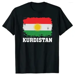 Camicie da uomo divertente kurdistan kurdish bandiera vintage venata look in stile estivo cotone streetwear streetwear t-shirt a maniche corte maschi