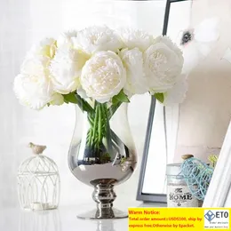 5 Köpfe 1 Haufen europäischer künstlicher Blume gefälschte Pfingstrose Braut Bouquet Weihnachten Hochzeitsfeier Home Dekoration G0223 Zz